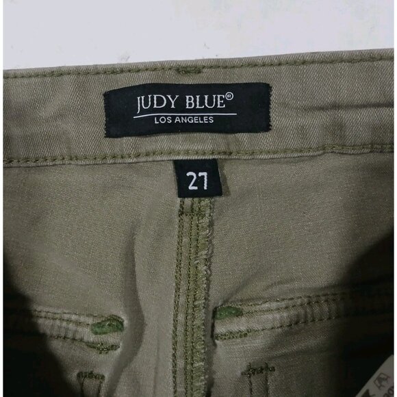 Judy Blue Mid Rise Raw Hem Jean Shorts - Picture 4 of 9